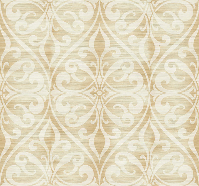 media image for sample chambon ogee wallpaper in beige neutrals from the lugano collection by seabrook wallcoverings 1 215