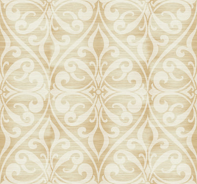 product image for Chambon Ogee Wallpaper in Beige Neutrals from the Lugano Collection by Seabrook Wallcoverings 93