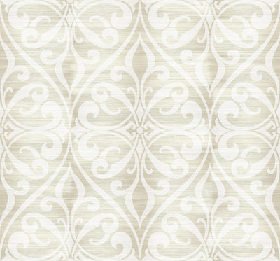 product image of Chambon Ogee Wallpaper in Neutrals from the Lugano Collection by Seabrook Wallcoverings 520