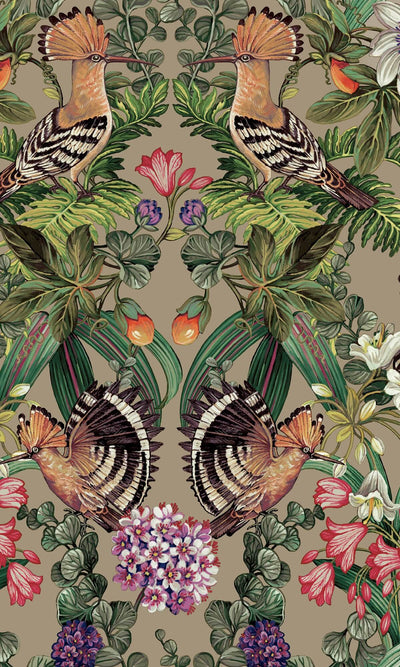 product image of Tropical Birds Bold Tropical Wallpaper in Champagne 542