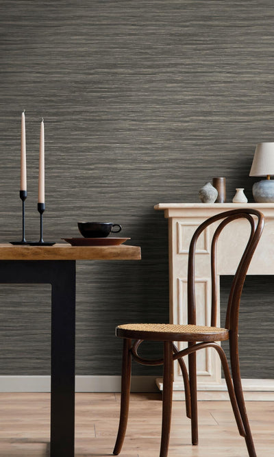 product image for Charcoal Plain Grasslike Textured Metallic Wallpaper by Walls Republic 27