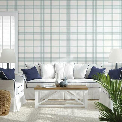 product image for Charter Plaid Wallpaper in Mint from the Water's Edge Collection by York Wallcoverings 77