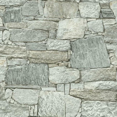 product image of Chateau Stone Peel & Stick Wallpaper in Grey Natural from the Stonecraft Collection by York Wallcoverings 512