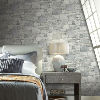 product image for Chateau Stone Peel & Stick Wallpaper in Smoke from the Stonecraft Collection by York Wallcoverings 69