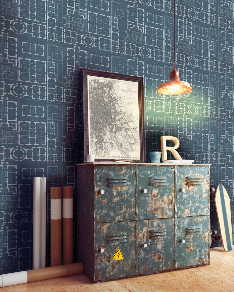 media image for Chateau Wallpaper in Blue from the Eclectic Collection by Mind the Gap 29
