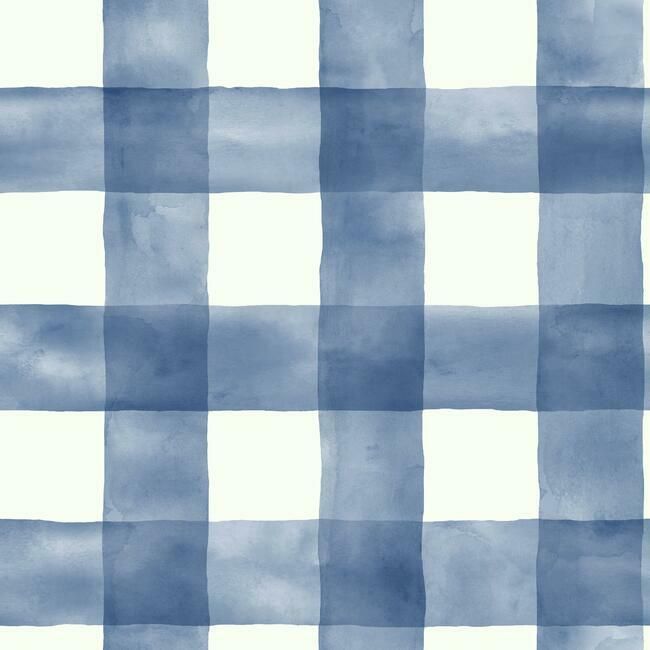 media image for Checkmate Watercolor Peel & Stick Wallpaper in Blue by York Wallcoverings 226