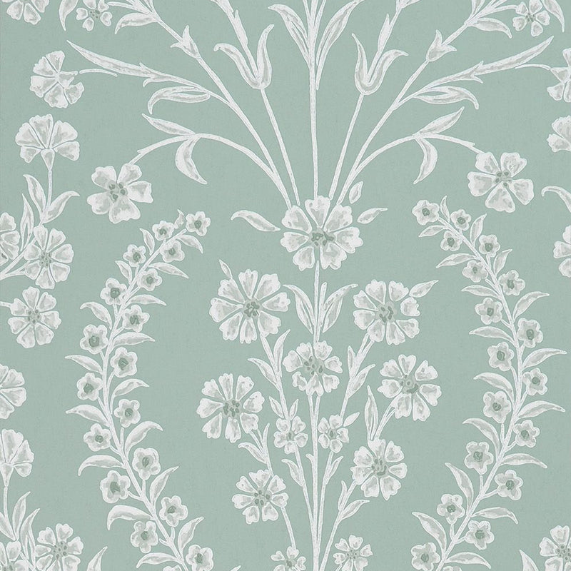 media image for Chelwood Wallpaper in Aqua from the Ashdown Collection by Nina Campbell for Osborne & Little 245