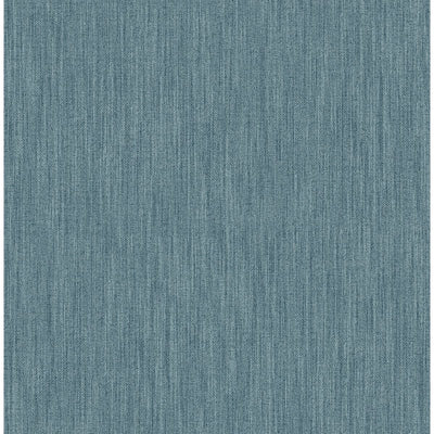 product image of Chenille Faux Linen Wallpaper in Blue from the Bluebell Collection by Brewster Home Fashions 552