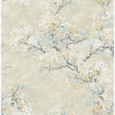 product image for Cherry Blossom Wallpaper in Tan and Blue from the French Impressionist Collection by Seabrook Wallcoverings 34