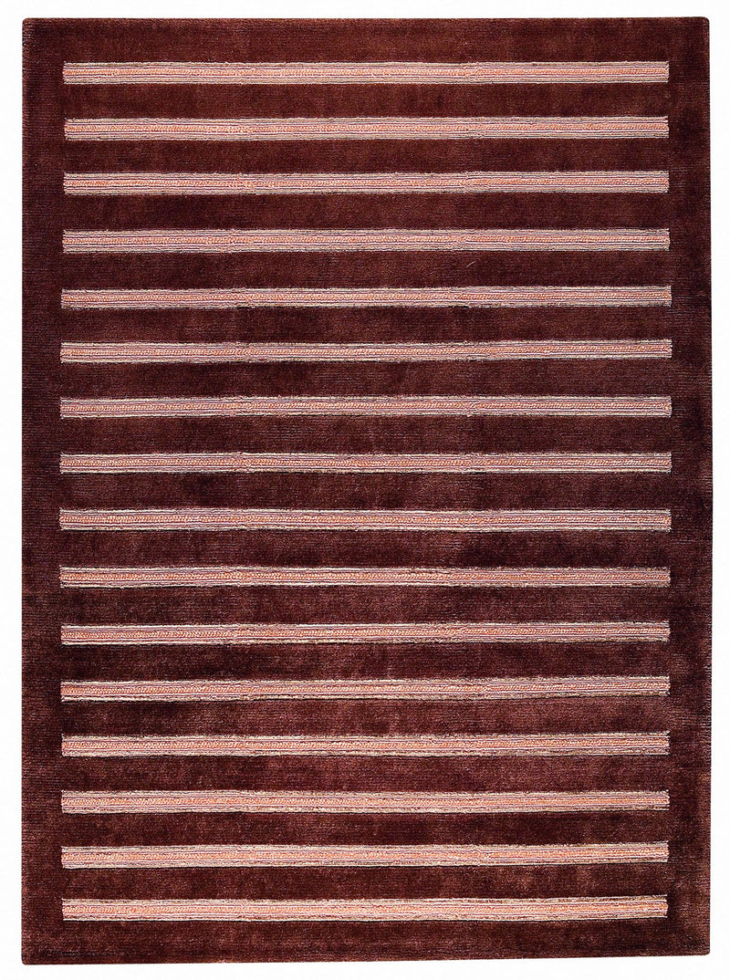 media image for Chicago Collection Wool and Viscose Area Rug in Brown design by Mat the Basics 227