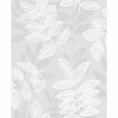 product image for Chimera Flocked Leaf Wallpaper in Silver from the Celadon Collection by Brewster Home Fashions 27