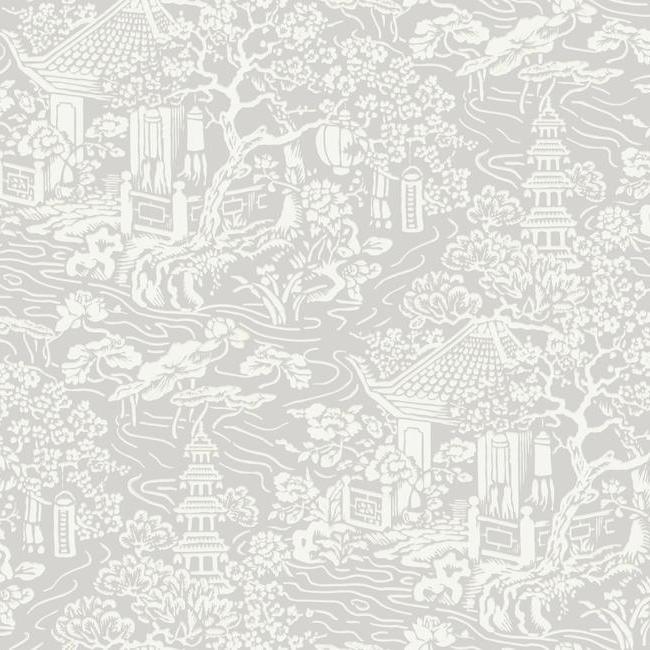 media image for Chinoiserie Wallpaper in Grey from the Tea Garden Collection by Ronald Redding for York Wallcoverings 259