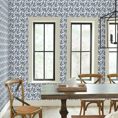 product image for Chokeberry Block Print Wallpaper in Navy and White from the Simply Farmhouse Collection by York Wallcoverings 37