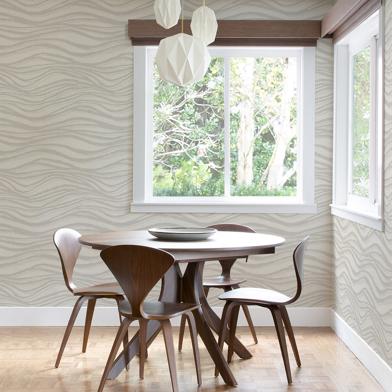 media image for Chorus Champagne Wave Wallpaper from the Scott Living II Collection by Brewster Home Fashions 224