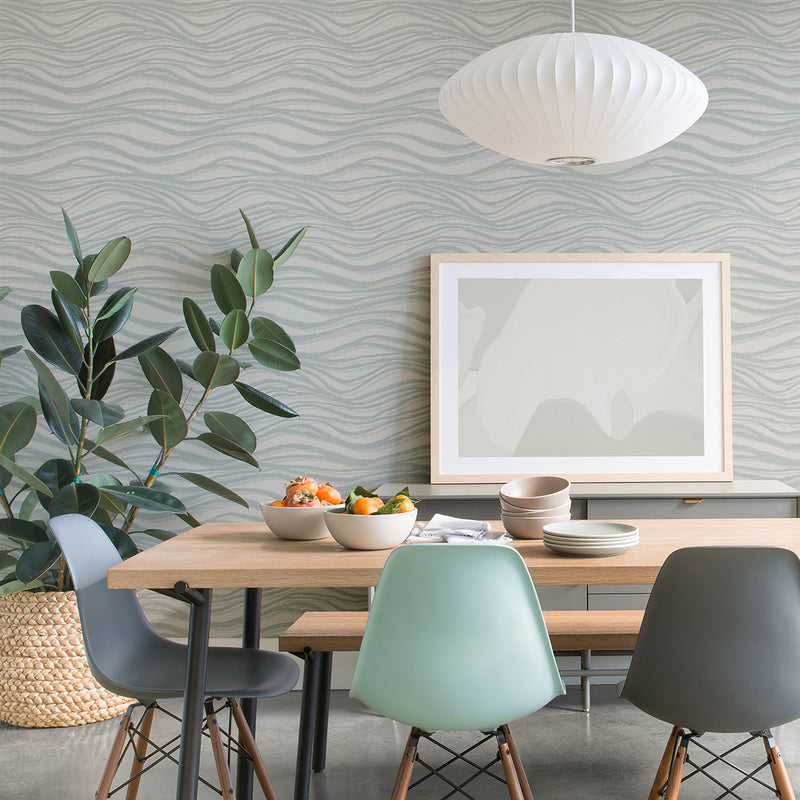 media image for Chorus Seafoam Wave Wallpaper from the Scott Living II Collection by Brewster Home Fashions 286