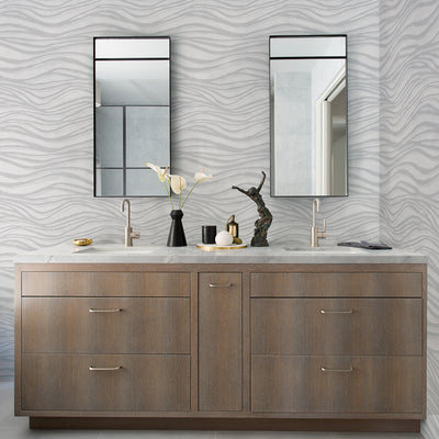 product image for Chorus Silver Wave Wallpaper from the Scott Living II Collection by Brewster Home Fashions 40