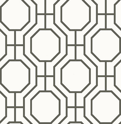 product image of sample circuit black and white modern ironwork wallpaper from the symetrie collection by brewster home fashions 1 581