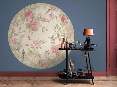 product image for Circular Chinoiserie Wall Mural in Cream by Walls Republic 37