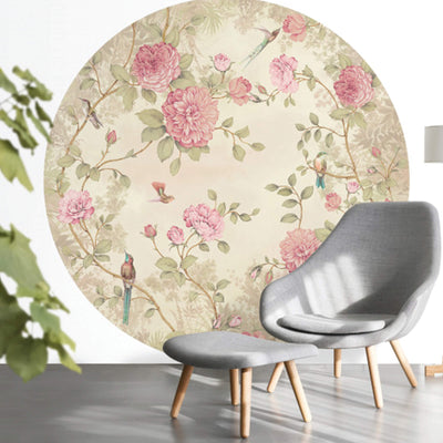 product image for Circular Chinoiserie Wall Mural in Cream by Walls Republic 47