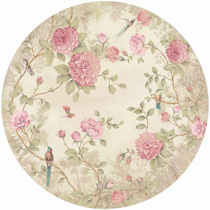 media image for Circular Chinoiserie Wall Mural in Cream by Walls Republic 283