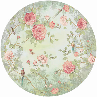 product image of Circular Chinoiserie Wall Mural in Robin's Egg Blue by Walls Republic 518
