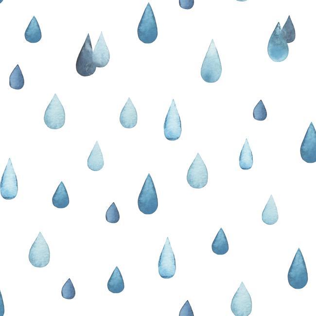 media image for Clara Jean Raindrops Peel & Stick Wallpaper in Blue by RoomMates for York Wallcoverings 268