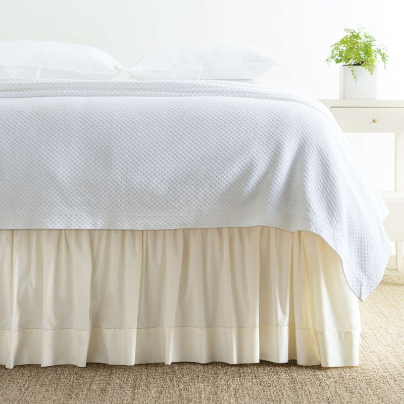media image for classic hemstitch ivory bed skirt by annie selke sclhibsck 1 276