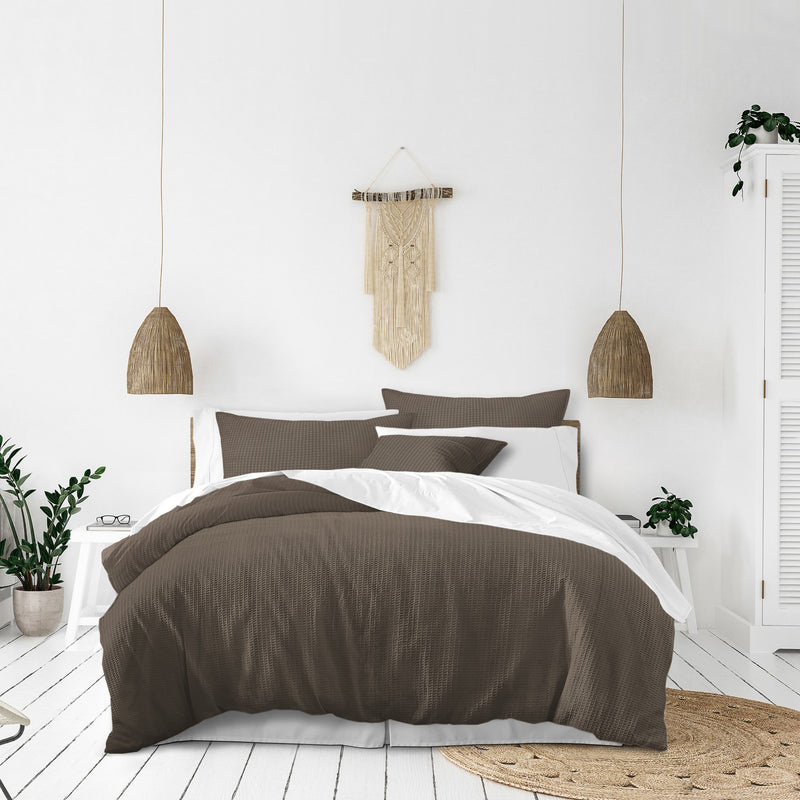 media image for Classic Waffle Mocca Bedding 2 245
