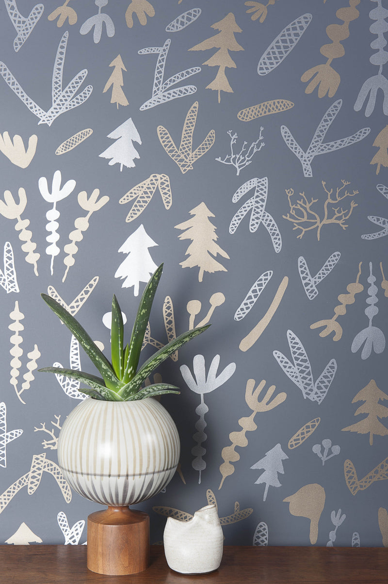 media image for Cle Elum Wallpaper in Charcoal, Silver, and Gold design by Thatcher Studio 233