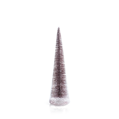 product image for Clear Glass Decorative Tree with Pink Glitter in Various Sizes 19