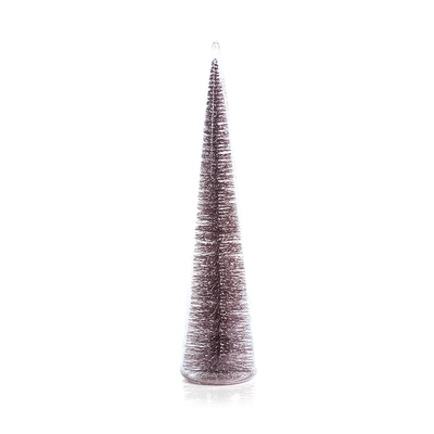 product image for Clear Glass Decorative Tree with Pink Glitter in Various Sizes 8