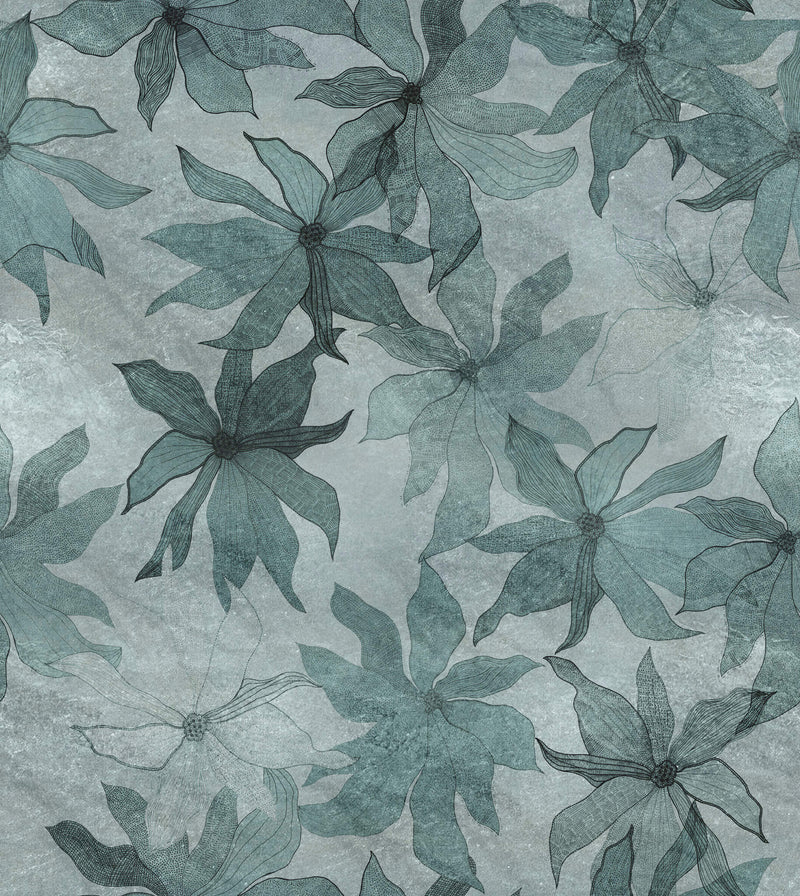 media image for Sample Clematis Wallpaper in Blue Shadow 213