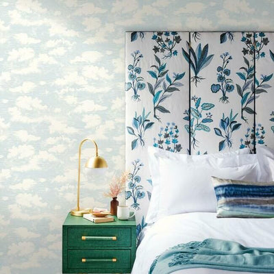 product image for Cloud Cover Wallpaper in Blue from the Silhouettes Collection by York Wallcoverings 52