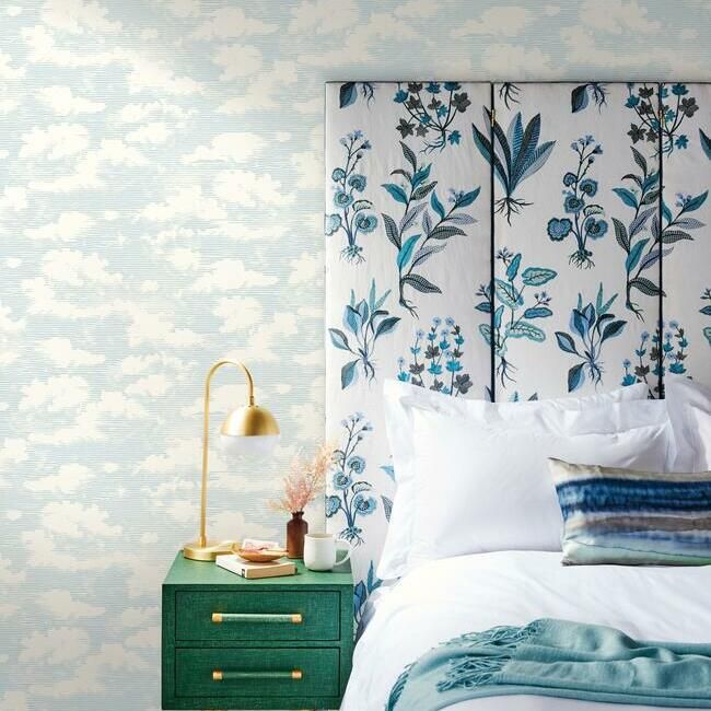 media image for Cloud Cover Wallpaper in Blue from the Silhouettes Collection by York Wallcoverings 298