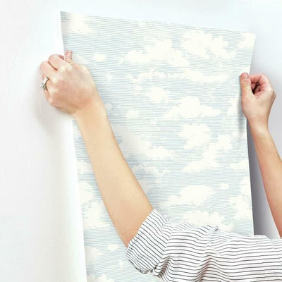 product image for Cloud Cover Wallpaper in Blue from the Silhouettes Collection by York Wallcoverings 46
