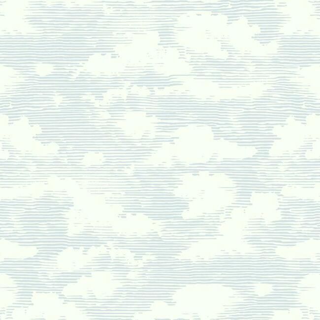 media image for Cloud Cover Wallpaper in Blue from the Silhouettes Collection by York Wallcoverings 290