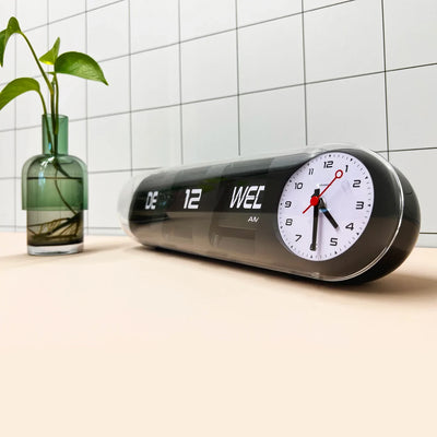 product image for capsule black date time flip clock by cloudnola sku0187 4 93