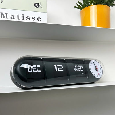 product image for capsule black date time flip clock by cloudnola sku0187 3 70