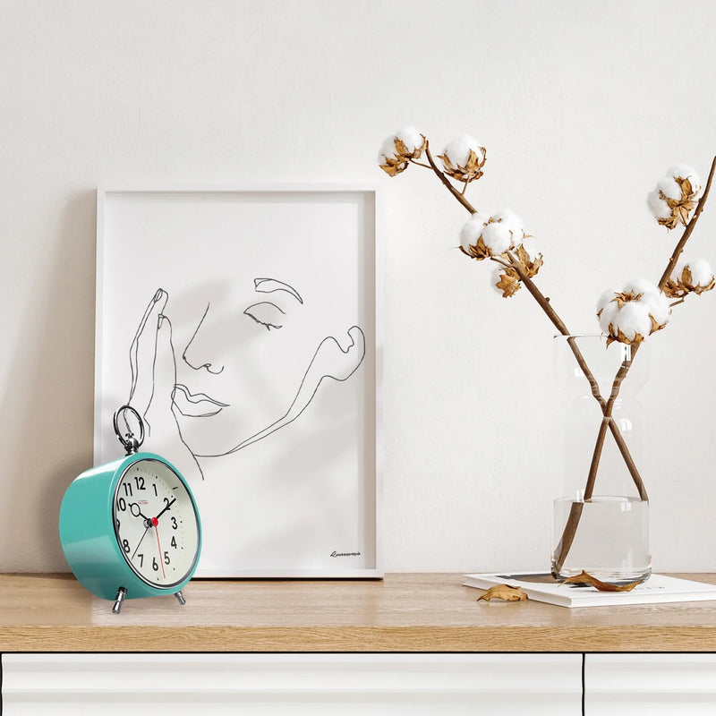 media image for factory turquoise xl wall clock by cloudnola sku0190 4 297