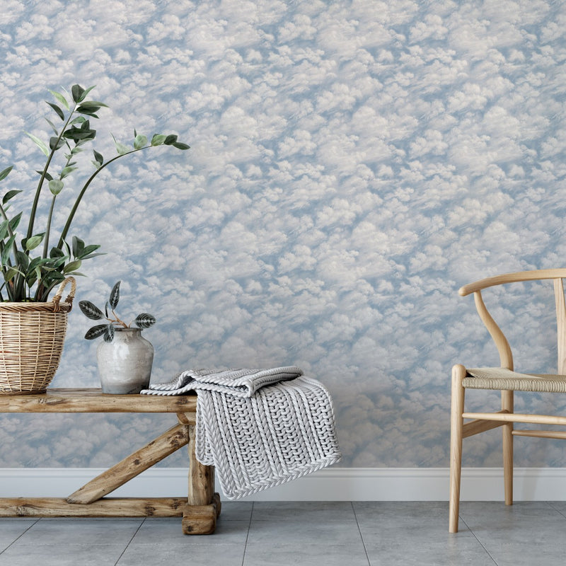 media image for Clouds Self-Adhesive Wallpaper in Sky Blue design by Tempaper 29