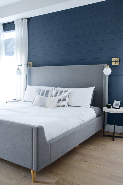 product image for Coastal Blue Shiplap Peel-and-Stick Wallpaper by NextWall 3
