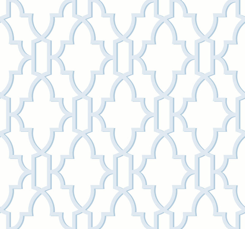 media image for sample coastal lattice peel and stick wallpaper in hampton blue from the luxe haven collection by lillian august 1 287