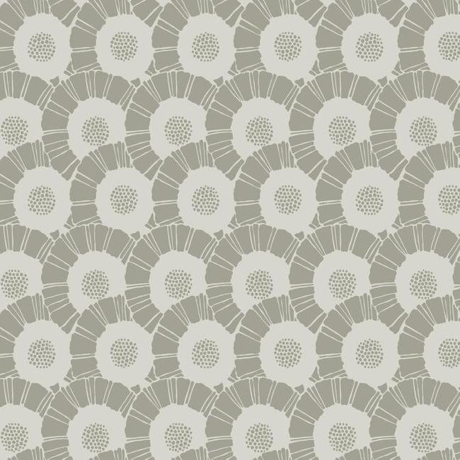 media image for sample coco bloom wallpaper in grey and ivory from the deco collection by antonina vella for york wallcoverings 1 248