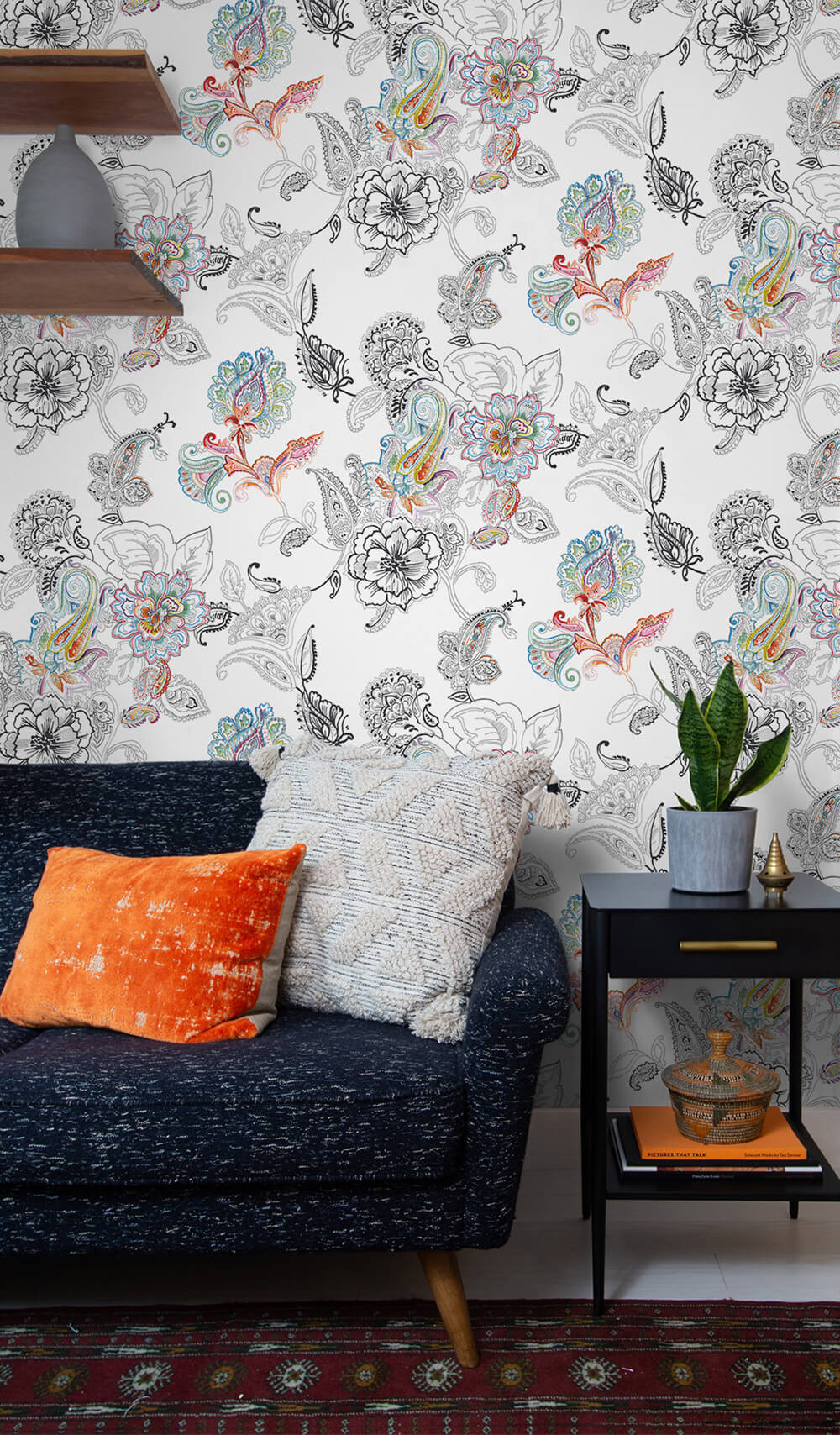 Colorful Paisley Peel-and-Stick Wallpaper in Multi