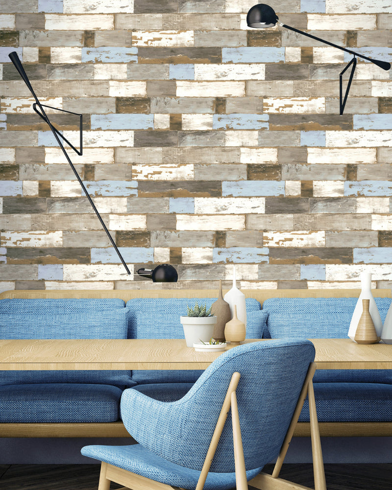 Shop Colorful Shiplap PeelandStick Wallpaper Burke Decor