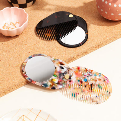 product image for 2 in 1 pocket comb mirror in multi party 3 45