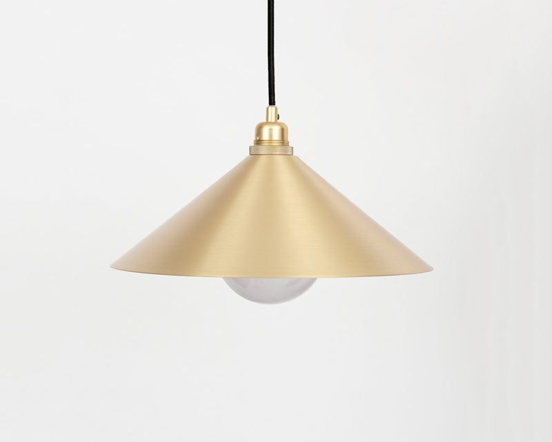media image for Cone Shade Brass with Pendant in Various Sizes 257