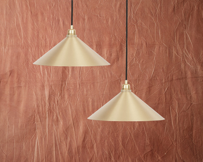 media image for Cone Shade Brass with Pendant in Various Sizes 242