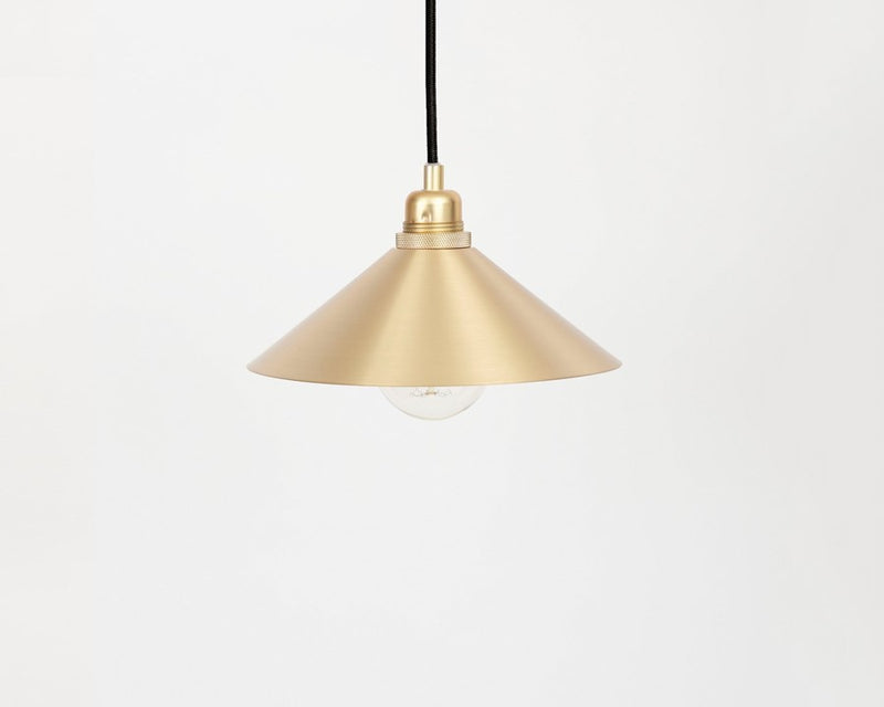 media image for Cone Shade Brass with Pendant in Various Sizes 286