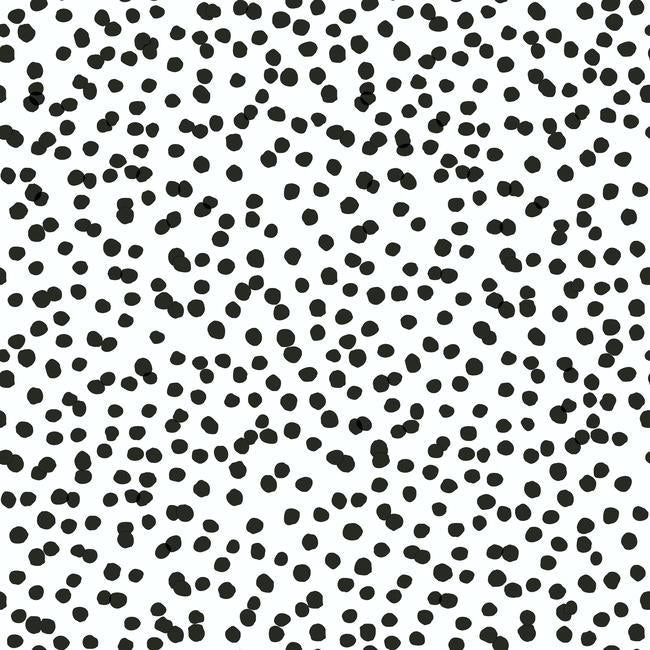 media image for sample confetti peel stick wallpaper in black and white by roommates for york wallcoverings 1 277